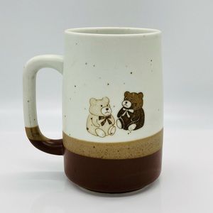 Vintage Otagiri Japan 8 oz. Stoneware Speckled Teddy Bears Mug Brown Tones